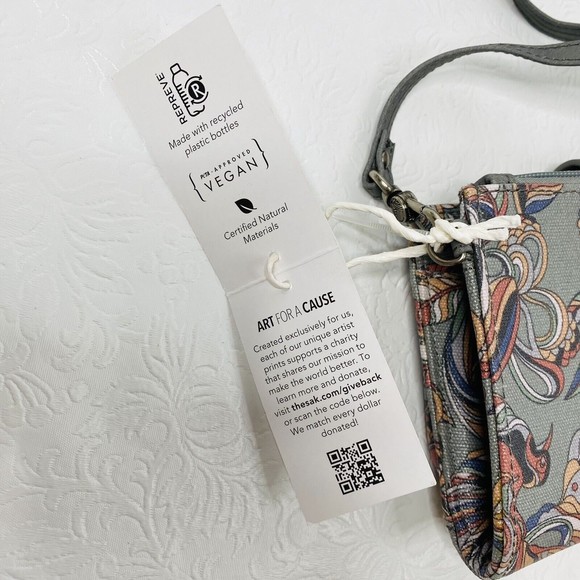 Sakroots Gray Olympic Smartphone Crossbody Purse - Picture 12 of 13